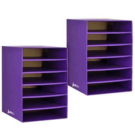 6-Shelf Organizer For Schools And Offices, Purple, PK2